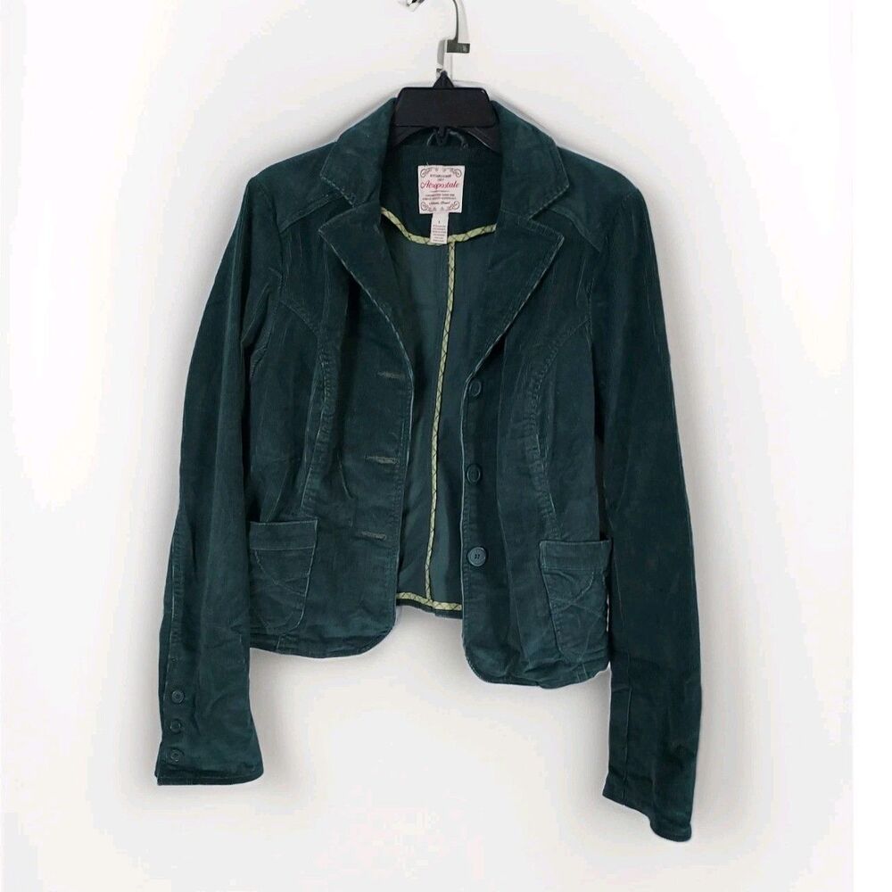Y2K Vintage Aeropostale Green Corduroy Womens Large Long Sleeve Button Jacket